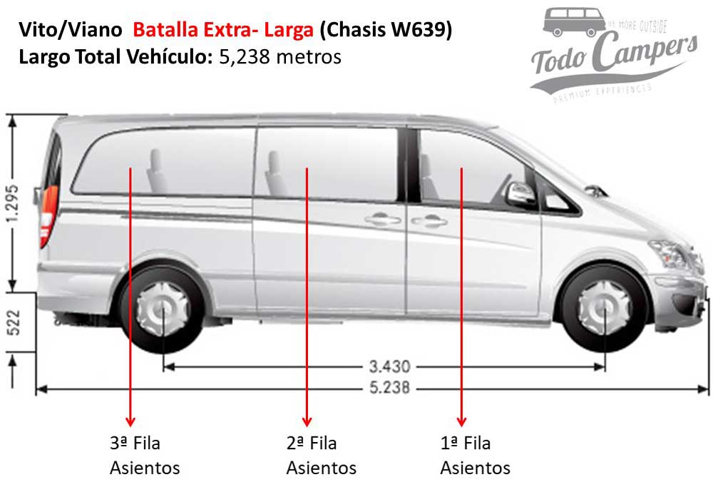 Medidas de Vito 639 de batalla EXTRA-larga